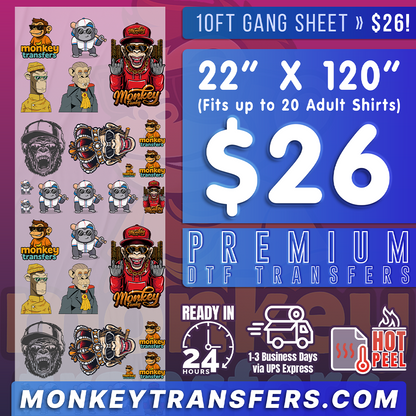 DTF Transfers Upload Gang Sheets