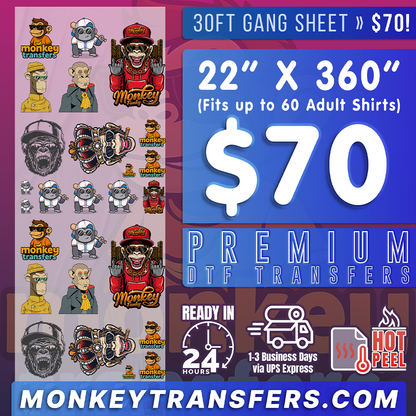 DTF Transfers Upload Gang Sheets