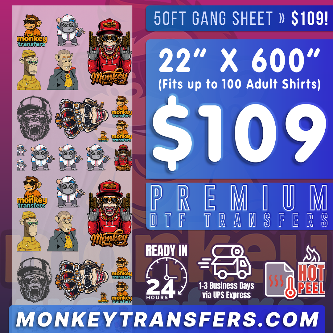 DTF Transfers Upload Gang Sheets