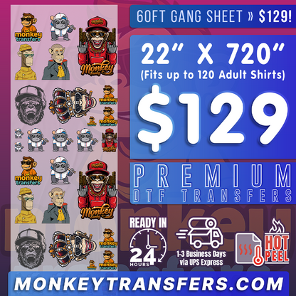 DTF Transfers Upload Gang Sheets